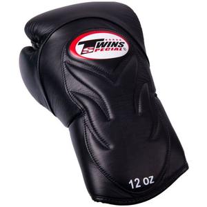 Guantes de Boxeo TWINS, Nuevo Diseño, Puño Largo, Personalizados, Negros, de Cuero Premium, para Entrenamiento Profesional y Sparring - Product Image 4