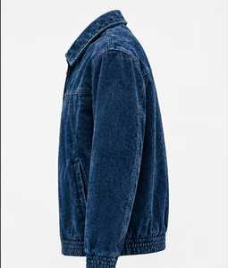<b>Men's</b> Blue Colour <b>Corduroy</b> Shirt <b>Jacket</b> Turn-down Collar Zipper Closure - Product Image 2