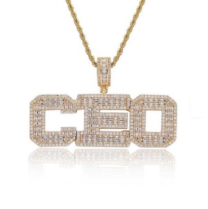 Colgante de Letra Personalizada con Nombre y Número, Estilo Hip Hop, con Incrustaciones de Diamantes Finos y Moissanita Certificada IGI, Engaste de Garra, de Lujo, con Detalles Brillantes - Product Image 2