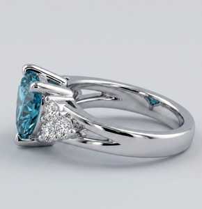 Bague pour amoureux avec pierre précieuse de couleur aquamarine, coupe en forme de cœur, 2 carats, classique, en argent 925, pour femme, cadeau de demande en mariage - Product Image 3