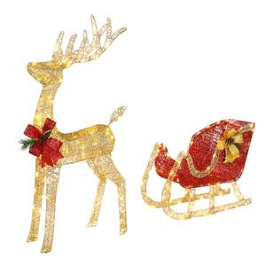 Courtyard Elk 3000V 360W Christmas Lights Decoration 74*20*120cm Christmas Lighted Elk Ornament - Product Image 2
