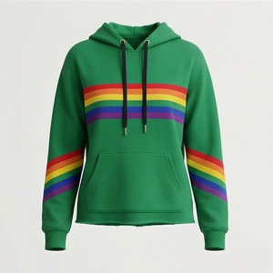 เสื้อครอปฮู้ดดี้ผู้หญิง แขนยาว มีฮู้ด ผ้าฝ้ายนุ่ม ทรงหลวม สวมใส่สบาย สีสันปรับแต่งได้ - Product Image 1