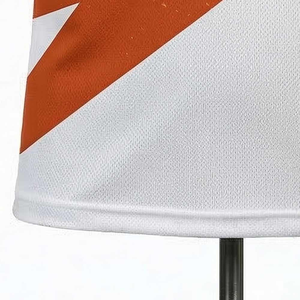 Camiseta de Manga Corta con Cuello Redondo y Estampado Geométrico Blanco y Naranja para Hombre, de Secado Rápido, Tejido de Punto, Corte Casual, Largo Regular - Product Image 5