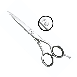 Ciseaux de barbier en acier inoxydable allemand à manche courbé, marque privée, à pointe arrondie, pour une utilisation facile, vente en gros - Product Image 6