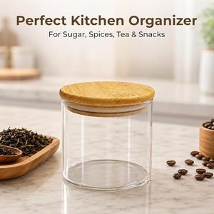 High Clear Glass Storage <b>Jar</b> Wooden Lid Moisture Proof 100ml Capacity Dishwasher Safe Food Container for Kitchen <b>Spice</b> Shaker - Product Image 6