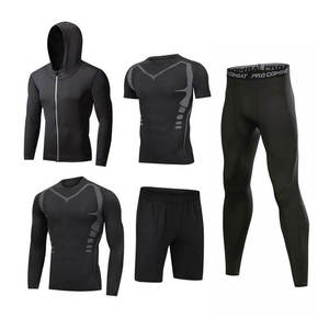 Conjunto de Compresión Personalizado, Camiseta de Compresión de Manga Larga, Pantalones Cortos de Compresión, Secado Rápido, Absorción de Humedad, Elástico, para Fitness, Gimnasio, Running - Product Image 2