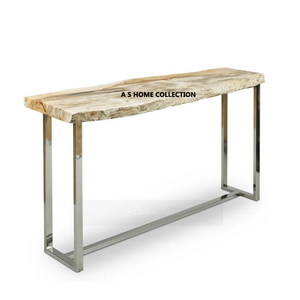 Modern Luxury High Quality <b>Glass</b> Top Stainless Steel Metal Silver Finished <b>Console</b> <b>Table</b> for Wedding Use At Good Price - Product Image 3