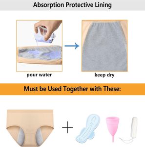 Culottes de protection anti-fuites pour femmes Secure Flow, coupe haute, couche absorbante, respirantes, séchage rapide, en coton tricoté, couleur unie, OEM - Product Image 5