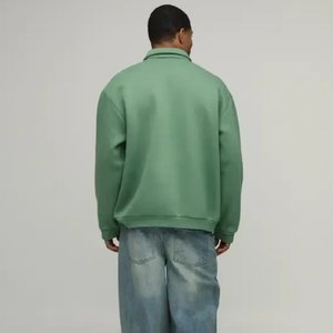 Wholesale High Quality <b>Men</b> Lightweight Polyester Sports Quick Dry Solid Color Plain Long Sleeve Knitted 1/4 Quarter Zip <b>Pullover</b> - Product Image 2