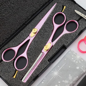 Kit de Coiffure Professionnel en Acier Inoxydable avec Ciseaux de Salon à Manche Bleu Revêtu, Ciseaux de Coupe et d'Éclaircissement, Étui en Cuir - Product Image 5