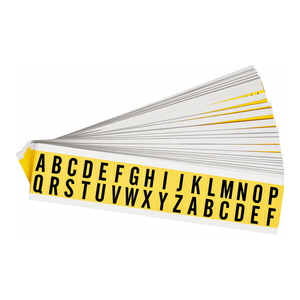 Brady Repositionable Black-On-Yellow <b>Letter</b> Kit 0.625 in Reusable <b>Adhesive</b> Labels for Equipment ID - Product Image 3
