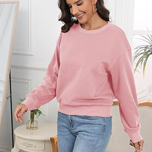 Sweat-shirts à col châle pour femmes, col enveloppant, manches longues, coupe décontractée, en mélange de coton doux et polaire, confortables pour la détente - Product Image 3