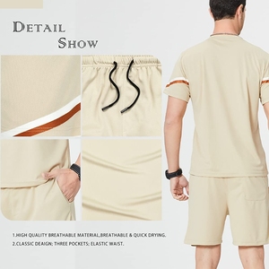 Conjuntos de Shorts de Verano para Hombre, Tejido de Punto de Poliéster y Algodón, Transpirable, Estampado Digital, Venta Caliente, ODM - Product Image 3