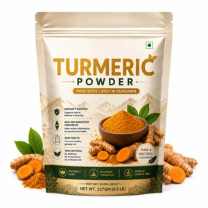 ผงขมิ้นธรรมชาติ OEM สำหรับทำอาหารและสุขภาพ ผงขมิ้นแท้ 100% 250 กรัม สีสันสดใส กลิ่นหอม รสชาติแท้ - Product Image 1