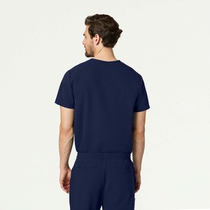 High quality Men Nursing <b>Scrub</b> Set V-Neck Top Straight Pants Lightweight Breathable Hospital Medical Workwear - Product Image 4