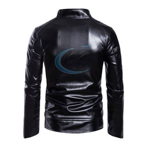 New Arrival Your Own Design Men's <b>Winter</b> <b>Leather</b> <b>Jacket</b> Windproof Eco-Friendly Comfortable Custom Logo Front - Product Image 3