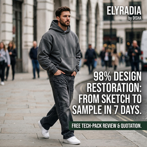 เสื้อฮู้ดดี้ทรงบ็อกซี่แบบตะวันตก ELYRADIA <span class=keywords><strong>Artisan</strong></span> Lab ผ้าเฟรนช์เทอร์รี่ 400GSM รุ่น Tech-Pack ออกแบบพิเศษ เนื้อผ้าหนา - Product Image 1