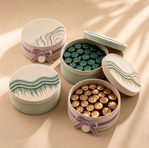 Custom logo Small Velvet Bow Embroidered Round <b>Sweet</b> Chocolate Gift <b>Box</b> Dessert Pastry Dates <b>Box</b> Packaging Luxury for Chocolate - Product Image 5