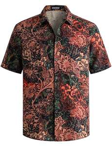 Chemise homme à manches courtes, imprimé floral tropical, décontractée, boutonnée, colorée, pour l'été, plage - Product Image 4