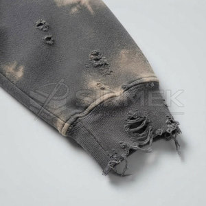 Factory Wholesale Garment <b>Men</b> Distressed Hoodies Vintage Effect Heavyweight <b>Pullover</b> Design <b>For</b> Casual Outdoor Fashion - Product Image 5