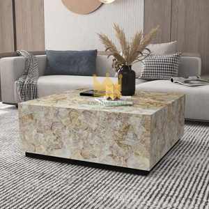 Table basse personnalisée en incrustation de nacre-Vente en gros de meubles en bois artisanaux de luxe - Product Image 1