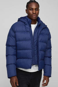 เสื้อแจ็คเก็ตพัฟเฟอร์กันน้ำแบบมีซิปสำหรับฤดูหนาว ผลิตตามสั่ง ขายส่ง ผ้าถัก ระบายอากาศได้ดี สไตล์สตรีทแวร์ ผ้าแคนวาสแบบซักได้ สำหรับผู้ชายไซส์ใหญ่ - Product Image 4