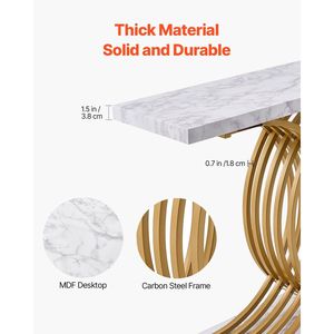 39.4 pollici in oro moderno consolle tavolo con struttura in metallo stretto ingresso divano tavolo per soggiorno e corridoio - Product Image 4