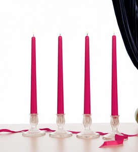 Ilumine sus bodas, Navidad y el Día de San Valentín con velas cónicas de cera de soja magenta premium - Aroma a lavanda sin humo - Product Image 2