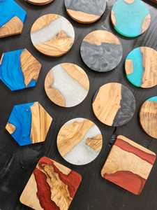 Elegant Handmade Wooden Resin <b>Coaster</b> Set Durable Heat-Resistant <b>Drink</b> <b>Coasters</b> for Mugs, Cups & Glassware - Product Image 6