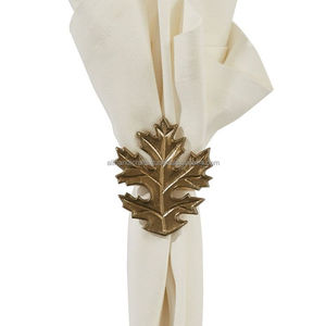 Leaf Shape Brass Napkin <b>Ring</b> Modern Design Durable Custom Width Table Decoration Accessory - Product Image 4