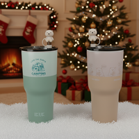 Cadeau de Noël IKUK, gourde isotherme à double paroi en acier inoxydable SUS 304 de grande capacité 30 oz/900 ml, avec paille et revêtement en porcelaine, isolation thermique