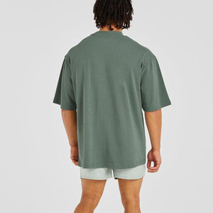 2026 New Arrival Plain Dyed Oversized Streetwear 100% Cotton T-Shirt Quick Dry Breathable <b>Drop</b> Shoulder Boxy Blank CHALASA - Product Image 5