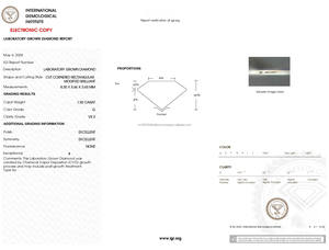 1,50 CT Radiant Cut G VVS Certified High Quality CVD Lab Grown Diamonds IGI GIA Certified India's HPHT Diamond Lab Creado - Product Image 2