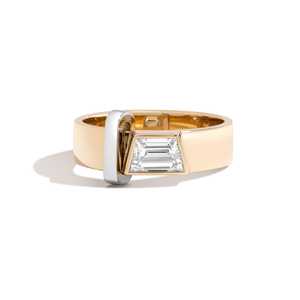 <b>Diamond</b> Wedding Band 14k 18k Solid Gold Men Trapezoid Lab Grown Bezel Set Matte Step Cut Anniversary <b>Ring</b> Manufacturer Wholesale - Product Image 5