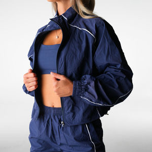 Chaqueta Deportiva Corta para Mujer, Ligera, Transpirable, Cortavientos, con Cierre, para Correr, con Franja Reflectante - Product Image 1