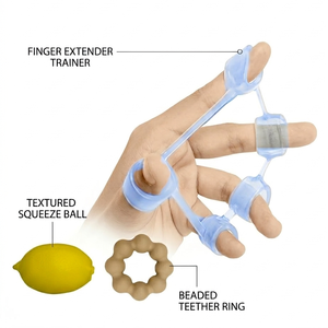 Expansor de Dedos Elástico para Entrenamiento de Fuerza Muscular para Personas Mayores, Material TPR, Duradero y Ligero, 2 Piezas - Product Image 1