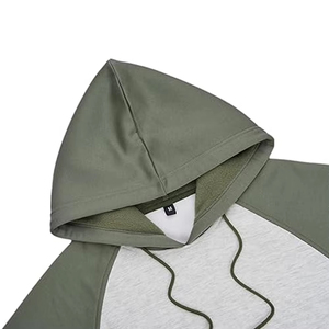Sudadera con Capucha para Hombre, Color Sólido, Algodón, Felpa Francesa, Manga Raglán, Estilo Casual, Corte Regular, Ropa de Otoño - Product Image 6