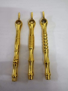 Juego de Pipas para Fumar de Metal Dorado, Forma Irregular Pulida, Grabadas a Mano, Pipas Medwakh Coleccionables para Dokha - Product Image 4