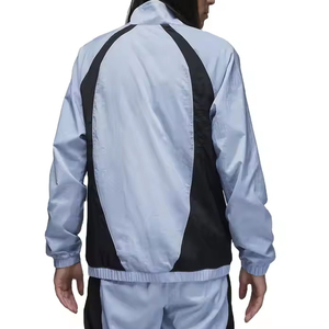 Ensemble 2 pièces unisexe personnalisé : Survêtement coupe-vent avec veste de sport zippée en nylon pour homme et femme - Product Image 2