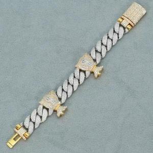 Men's 22k Gold Plated Chain <b>Bracelet</b> With Diamond Money Bag Pave Hiphop Style Everyday Wear - Product Image 3