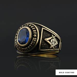 แหวนเมสัน BOJ รุ่น 022 แบบกำหนดเองได้ สำหรับทั้งชายและหญิง แหวนตราประทับฟรีเมสันส่วนบุคคล แหวนตราประทับมาสเตอร์เมสันเท็กซัส สไตล์ฮิปฮอป สีเงิน ราคาประหยัด - Product Image 6