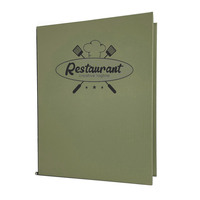 Menu en cuir personnalisé avec logo A5 B5, cordon élastique pour menu de café