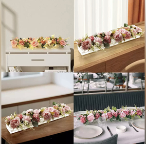 Nuevo jarrón moderno de acrílico Rectangular transparente elegante, jarrones florales de rosas, caja de exhibición de flores para centros de mesa para decoración del hogar, bodas - Product Image 1