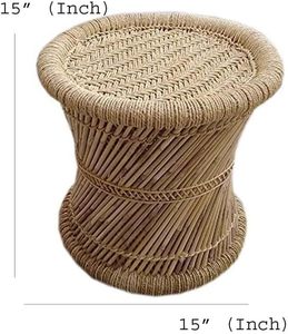 Handmade Natural Cane Bamboo Mudda Chair Barstool <b>Step</b> <b>Stool</b> <b>for</b> Adults, Kids, Garden Living Room, <b>Kitchen</b> Sitting Seating Fines - Product Image 1