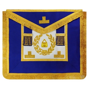 Tablier de cérémonie ALMONER pour Grand Officier, avec franges dorées et logo brodé à la main, pour la tenue maçonnique - Product Image 5