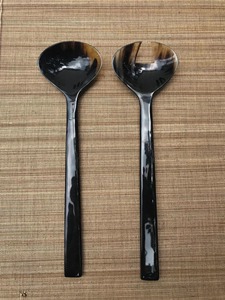 Cuillère personnalisée en corne de buffle avec manche courbé, ustensile de cuisine personnalisable avec cuillère en corne de buffle polie pour café et thé - Product Image 4