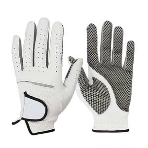 Genuine Cabretta Leather Golf Gloves Adjustable Wrist Strap <b>Hook</b> Loop Closure for Left/Right Hand Custom Logo Print Gloves - Product Image 1