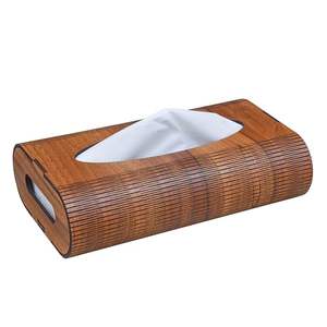 TW wooden <b>tissue</b> <b>box</b> holder 21 cm 13 cm 6 cm rectangular modern home bathroom table decor accessory stylish reusable organizer - Product Image 4