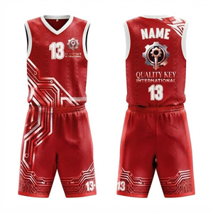 Ensemble de vêtements de sport en mesh poly avec logo personnalisé, uniforme de basketball, débardeur et short, vêtements de basketball - Product Image 4