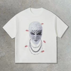 Custom logo Vintage Streetwear Heavyweight Silk Screen Printed 220gsm 100% Cotton Knitted Oversized Print Graphic Acid Wash - Product Image 5
